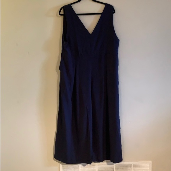 Navy wide leg romper - Picture 2 of 2